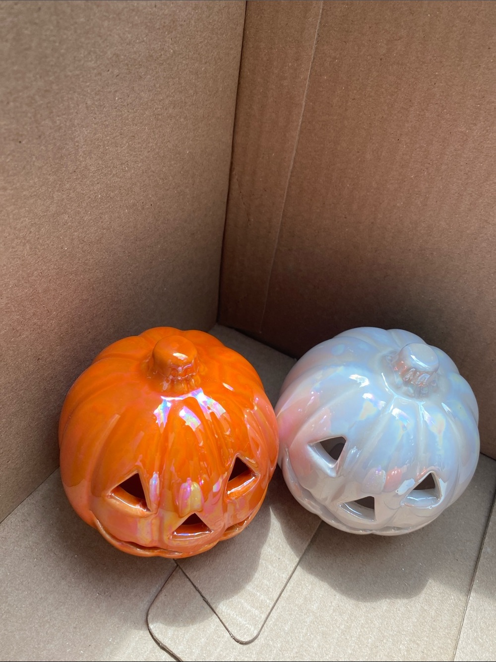 Ceramic Jack-o'-Lantern Pumpkin Decor Set - Picture 3 of 8